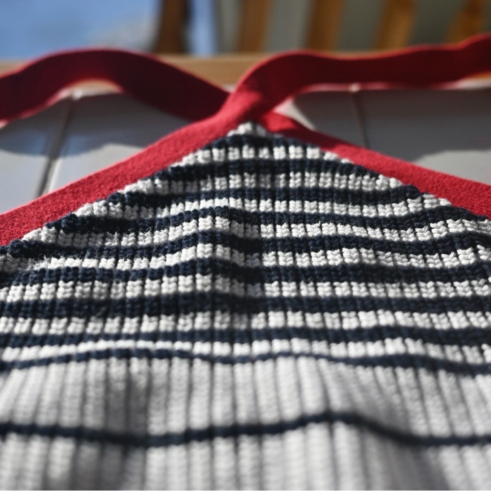 Tommy Hilfiger Chunky Knit Halter Top in Red White & Blue - Trendy Y2K - Picture 12 of 14